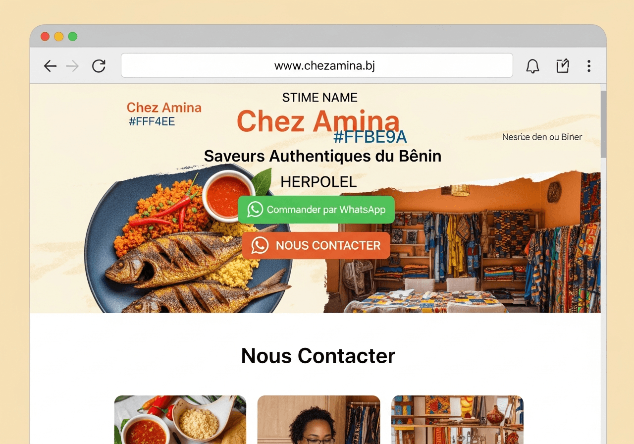 Aperçu du template Commerce local — Vitrine